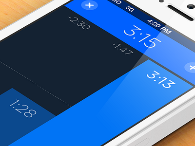 Timer App - 3 bars bars blue flat gotham ios iphone minimal numbers simple time timer ui