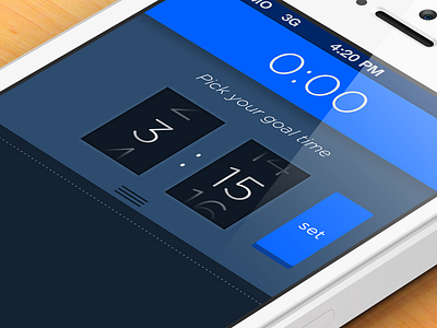 Timer App - Picker blue flat gotham ios iphone minimal numbers picker simple time timer ui