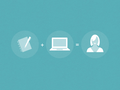 Icons computer designer developer female girl icons illustration laptop macbook notebook pen portrait profile sketchbook