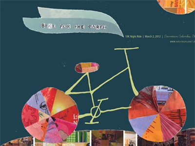 Bike for the Earth banner bicycle collage