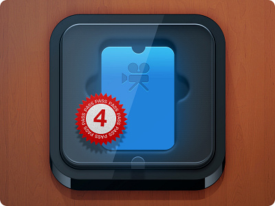 PassBox iOS Icon 4pass box card icon illustration ios iphone pass passbook photoshop plastic transparent