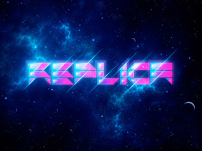 Replica Type geometric logo neon space type typography vector