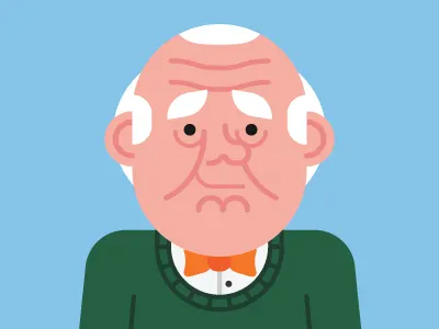 old guy grey hair guy jumper man old pensioner retired sweater