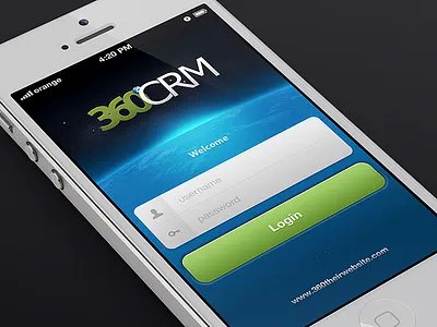 Login Screen blue button earth green iphone login screen stars sunrise white