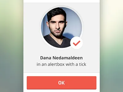 Alert Box alert box button face picture profile tick