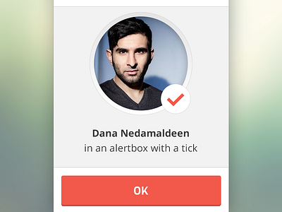Alert Box alert box button face picture profile tick