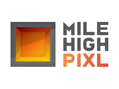 Aaron Weinstein box branding digital dimension geometric shapes logo mile high pixl shadow