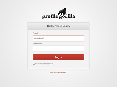 PG - Login Form buttons gorilla login form profile red remember sign in