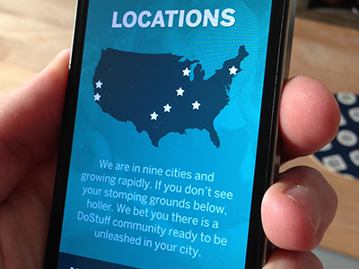 Locations events mobile platform responsive ui ux