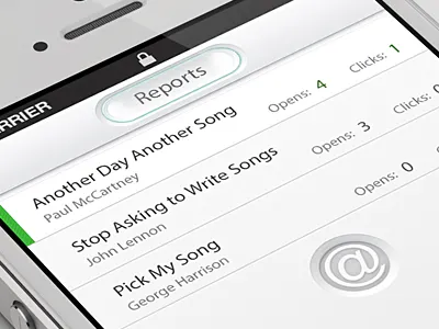 Reports iOS app clean email ios iphone mail minimal minimalist mobile reports tracking white