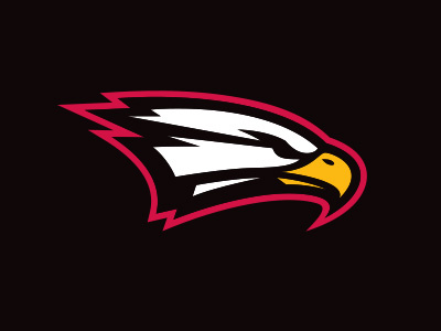 Polk State athletic black eagle flying gold red