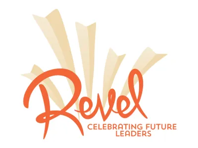 Revel Event Logo celebration event fireworks gold gradient logo orange revel