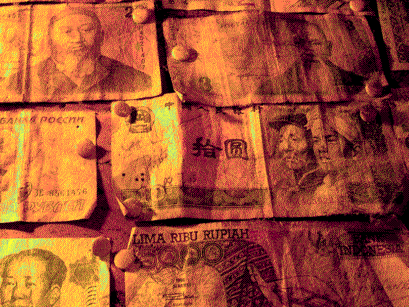 Same effect / other image cmyk effect money pixelated tryout