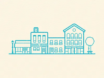 Downtown buildings business city downtown house illustration street