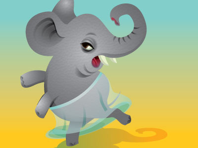 Elephant Ballerina childrens elephant illustration vector