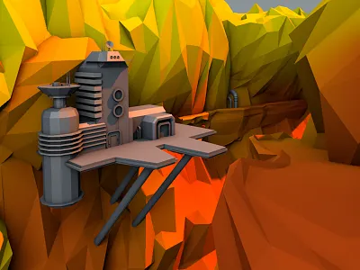 Lowpoly poster 3d c4d lowpoly