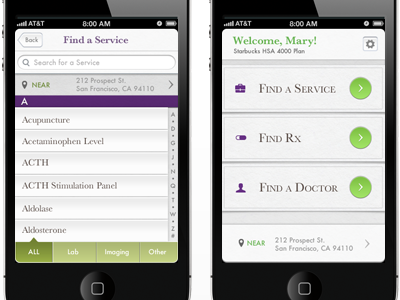 Health App ios ui design