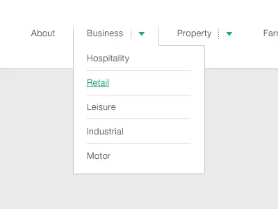 Super crisp drop down clean crisp list minimal navigation ui ux website white