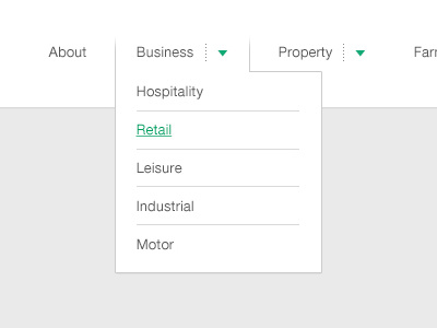 Super crisp drop down clean crisp list minimal navigation ui ux website white