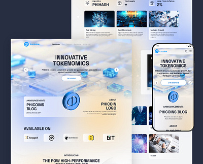 Phicoin - UX UI Crypto website design ui design ui ux ui website design user experience design user interface design ux design ux ui website design