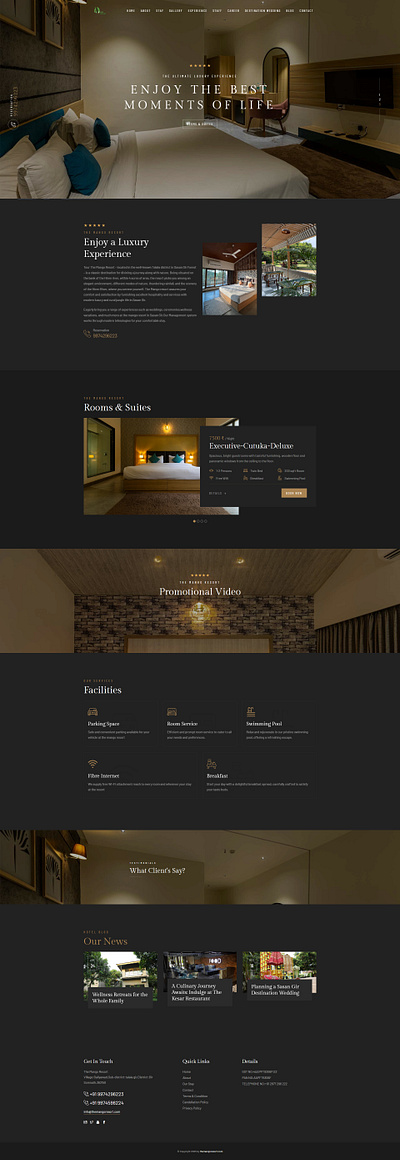 Resort Website branding graphic design ui website website design