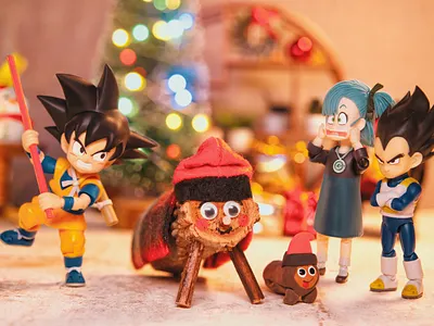 Be gentle Gokuh! bandai bulma dragon ball figuarts photography son gokuh tió de nadal toy photo toy photography vegeta
