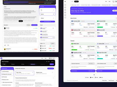 Syncra - modular design crypto dao defi design fintech modular product properly purple uxui web3