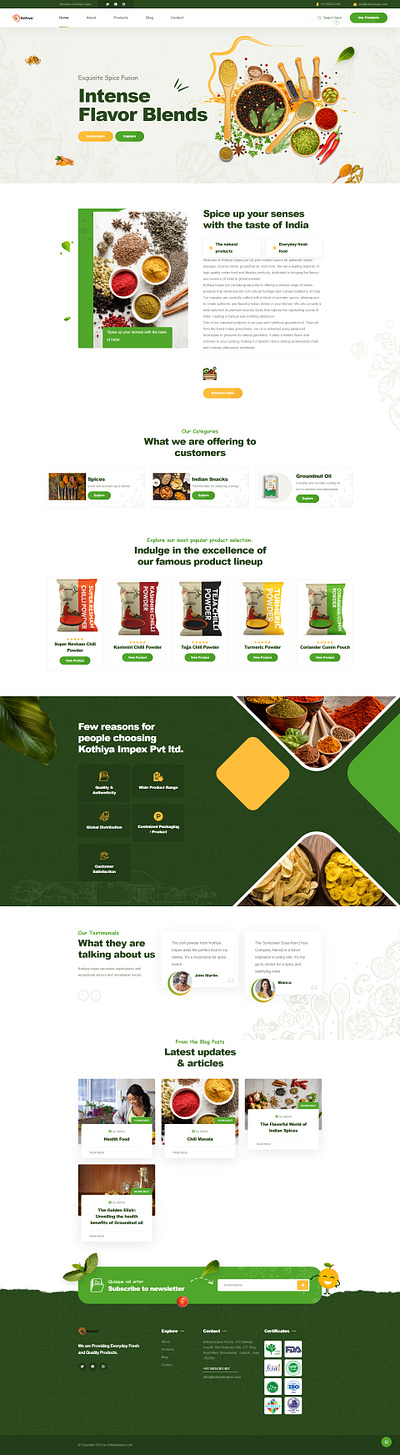 Spice Meets Style: E-commerce Website for Spice Makers ui website