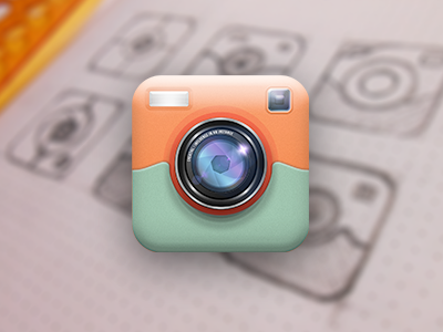 Following a trend - Retro camera iOS Icon app app landing website drawing icon ios ios icon ios landing page iphone iphone 5 pencil retro retro camera retro icon sketch sketchbook ui user interface ux