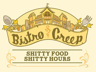 Bistro Creep Logo bistro creep design drawing food gross illustration logo menu