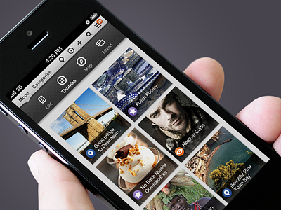 Real Radius Thumbnails app iphone location map sharing social thumbs user interface