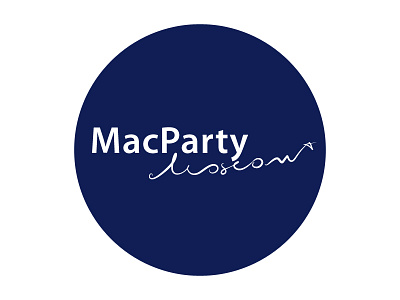 MacPartyMoscow new logo WIP; v.2 calligraphy illustration logo moscow party stars vector