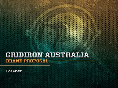 Gridiron Australia Brand Proposal Cover australia branding football fraser davidson sports
