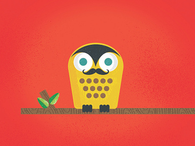 Owl Art Mustache