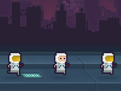 Abandon - Characters 8 bit game pixels video wip