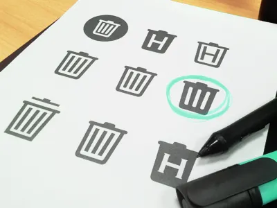 Bucket Icon process android bin bucket glyph icon illustrator interface mobile pictogram trash ui