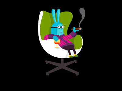 Animal Welfare animal bunny businessman cartoon character cigar clocks computer easter egg fantasy father happy idokungfoo laptop modern office oxley rabbit simon oxley simonox smoking son time working