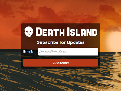 Death Island Subscribe Page death island design landing page ui web