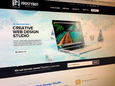 New Frostybot Homepage frontend graphic design homepage layout photo manipulation ux web design website