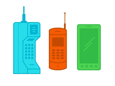 Evolution brick cell icon icons illustration mobile phone smart