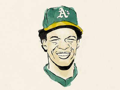 Rickey Henderson baseball hall of fame illustration