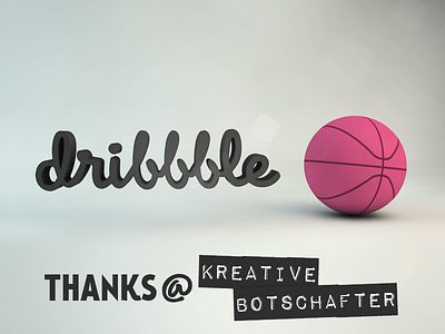 Hello Dribbble! 3d c4d cinema 4d hello render thanks