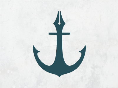 Harbour Publishing Mark aldrich aldrich tan aldricht anchor boat fountain pen harbor harbour logo marine ocean overseas pen publisher publishing sailor sea ship teal water wip