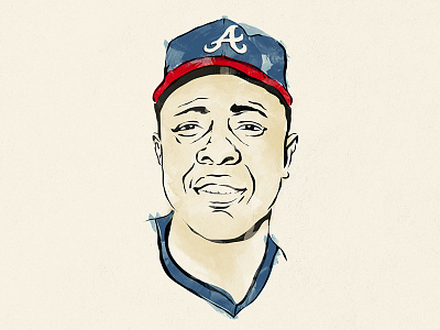 Hank Aaron baseball hall of fame illustration