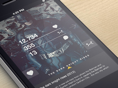 Movie rating screen app cinema comment ios iphone like menu movie profile rating screen