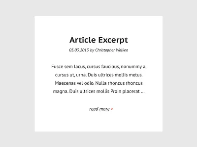 Article Excerpt Textbox article blog clean modern simple ui webdesign
