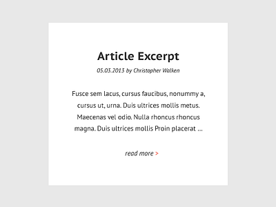 Article Excerpt Textbox article blog clean modern simple ui webdesign