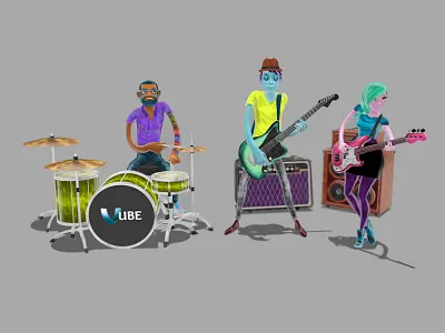 Vube Band Characters band camp pixel garage band vube
