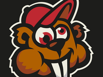 Revised Canucklehead baseball beaver canuck cartoon character illustration mascot sports