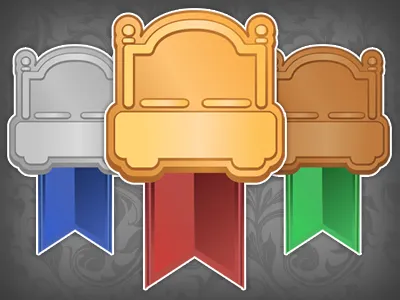 Bed Badges award badges bed bronze gold medal silver